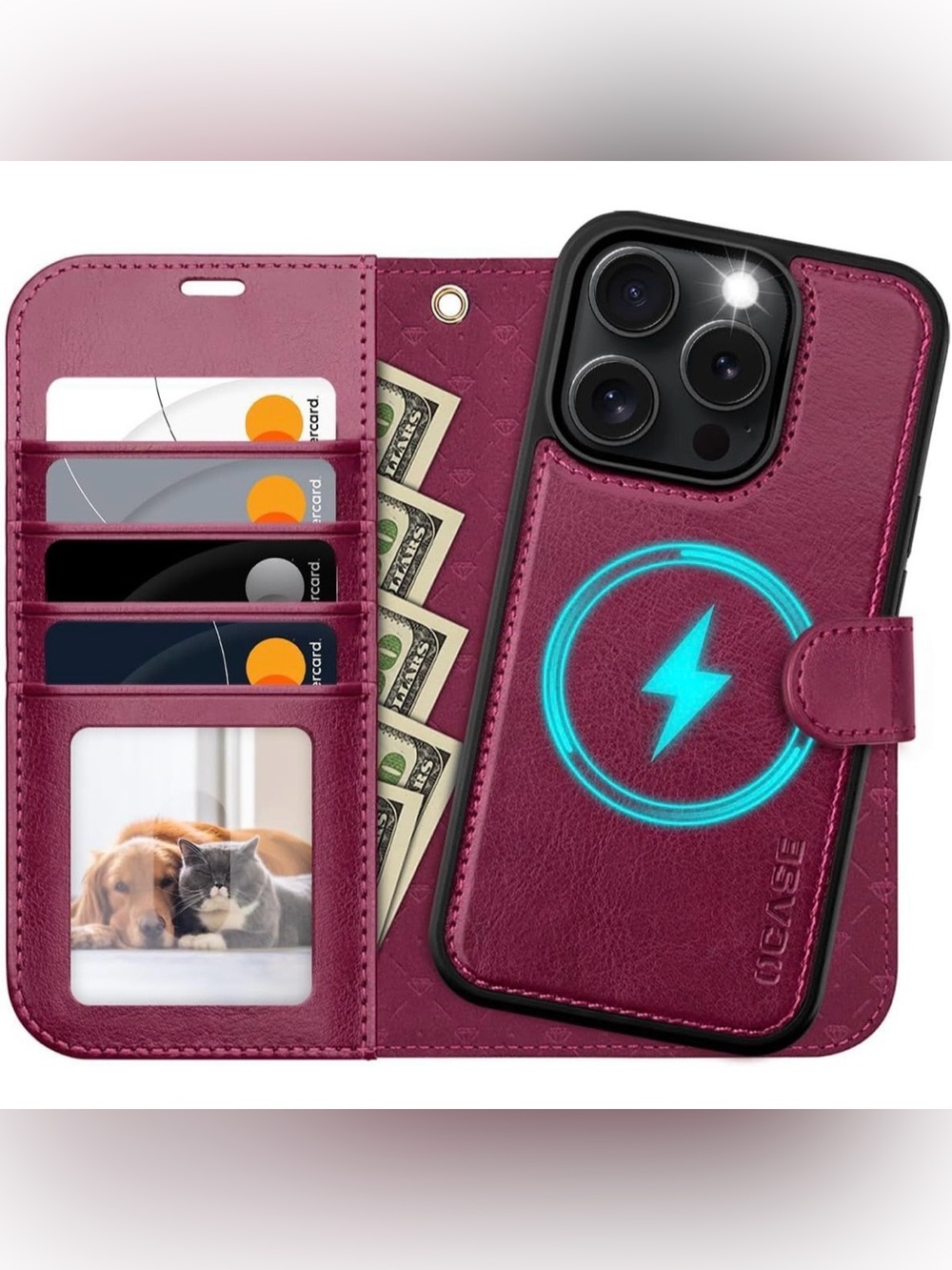 OCASE Leather Wallet Phone Case with MagSafe Compatibility for iPhone 16 Pro Max